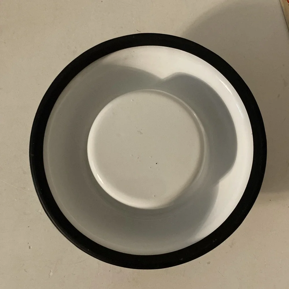 Vintage Tuxedo Black White Cat Metal Cat Dish With Mice Whimsical
